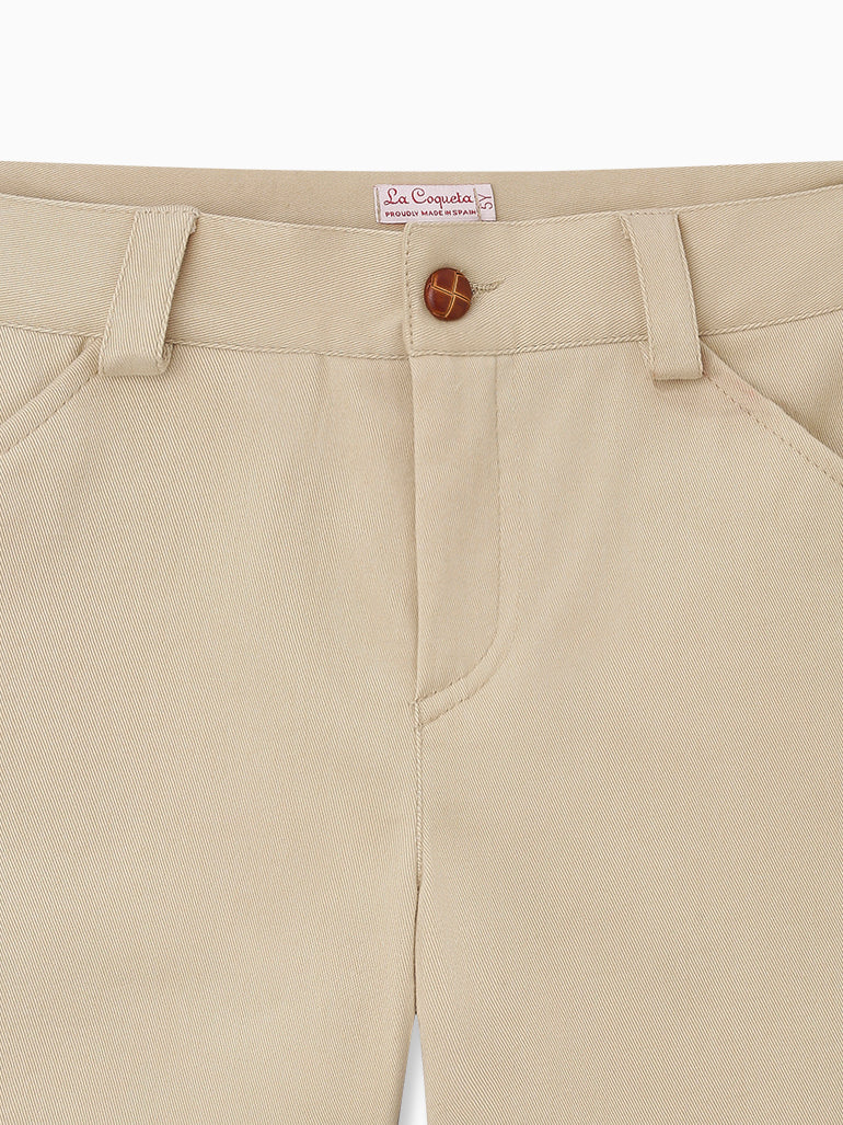 Beige Bocusi Boy Chino Shorts - Image 3