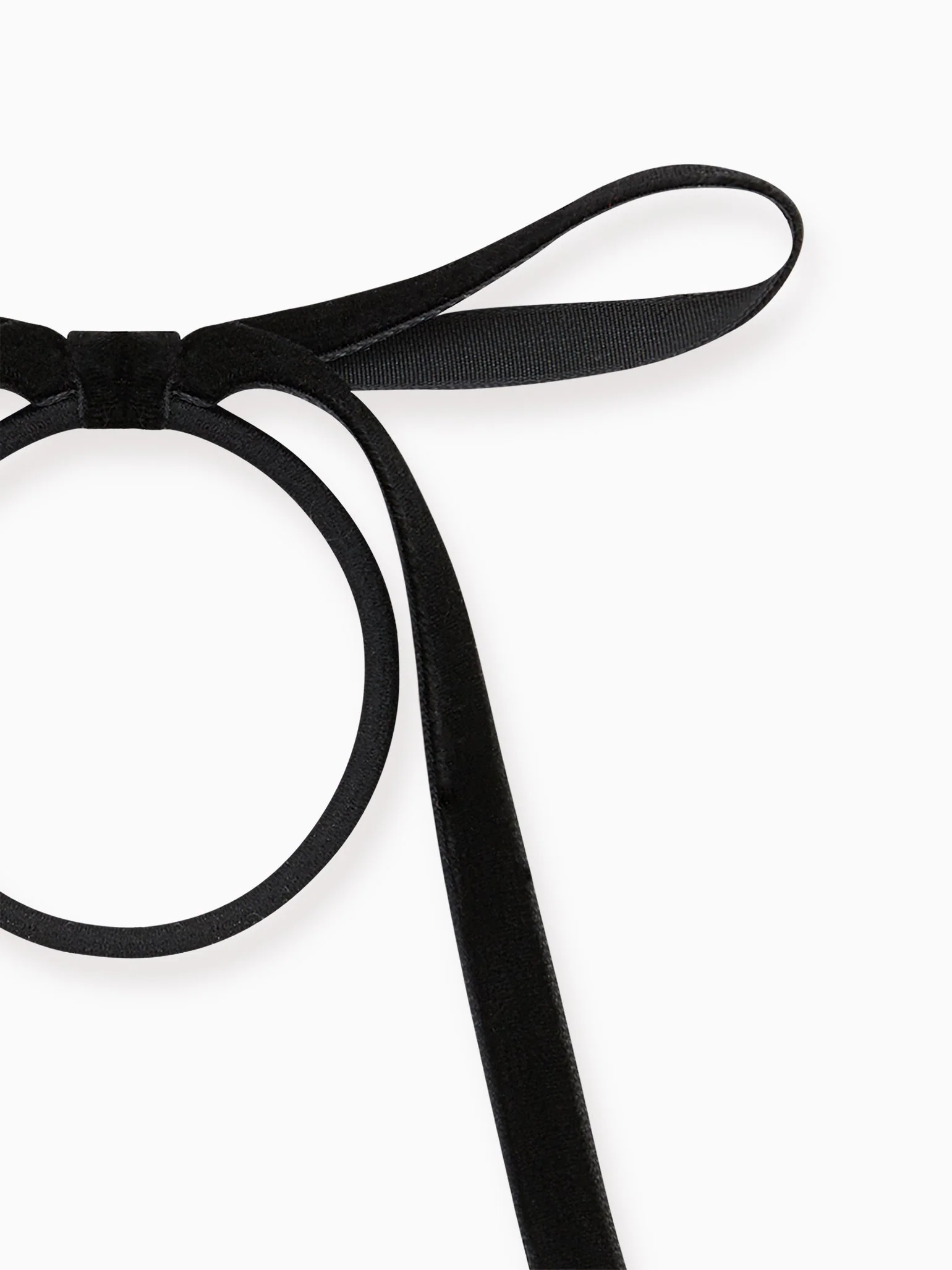 Black Velvet Bow Girl Hair Tie - Image 3