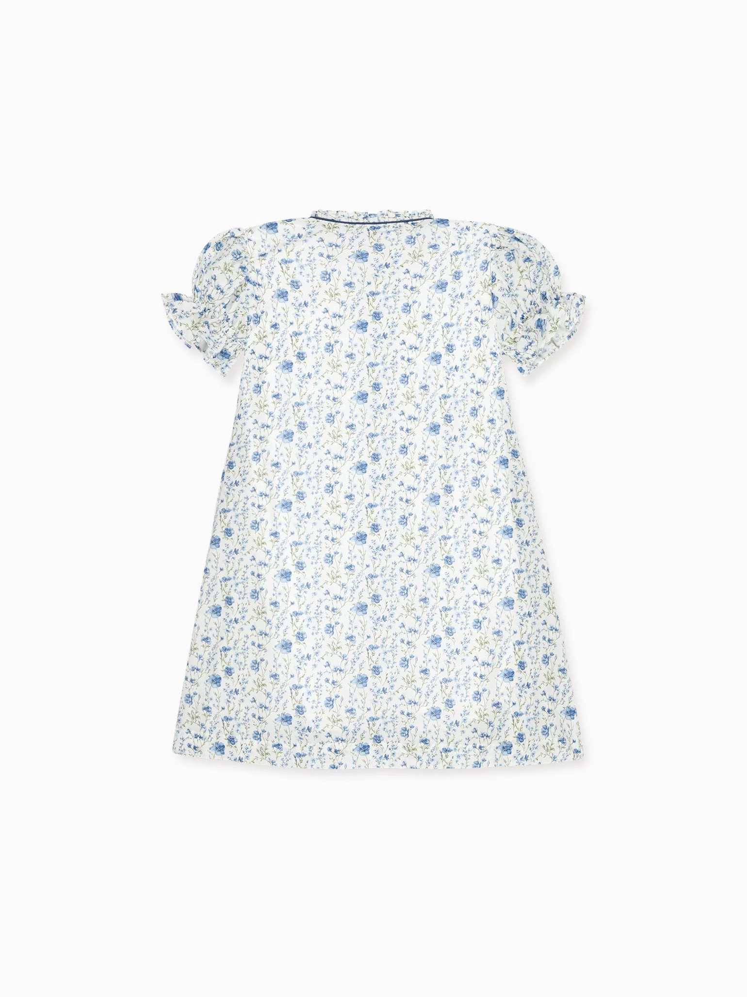 Blue Floral Casilda Girl Hand-Smocked Dress - Image 5