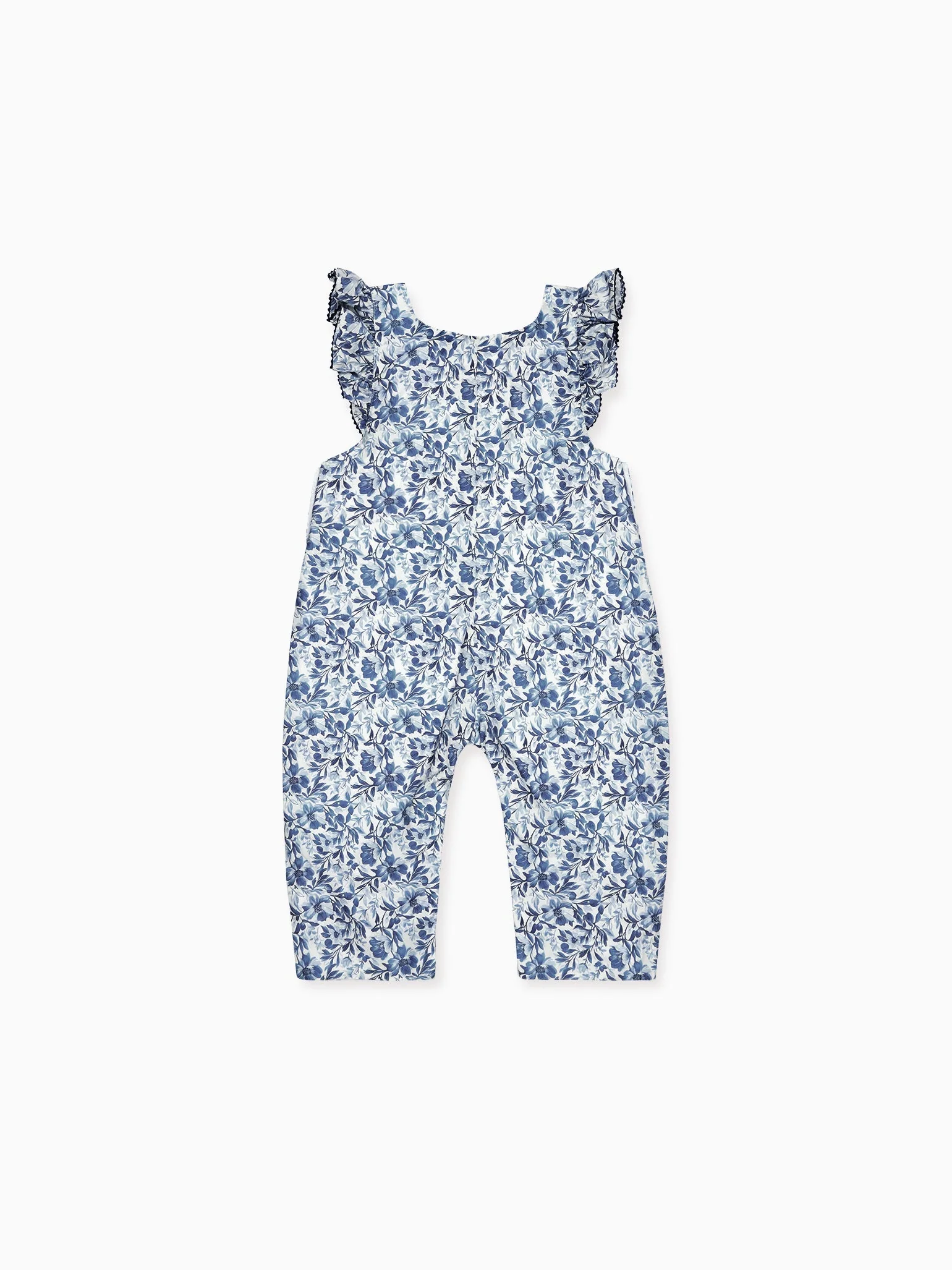 Blue Floral Nova Baby Girl Dungarees - Image 4