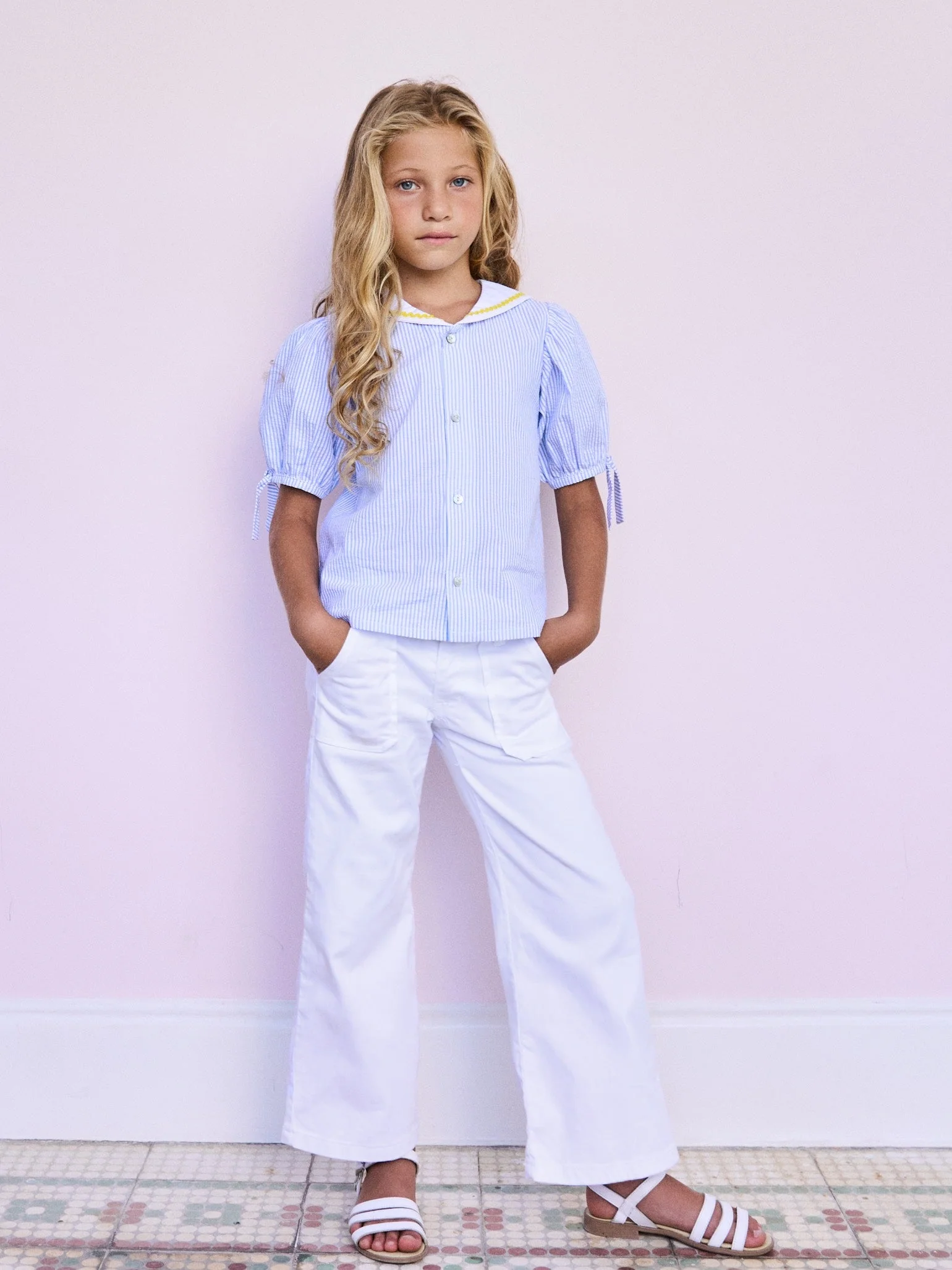 Blue Stripe Georgina Girl Shirt - Image 6