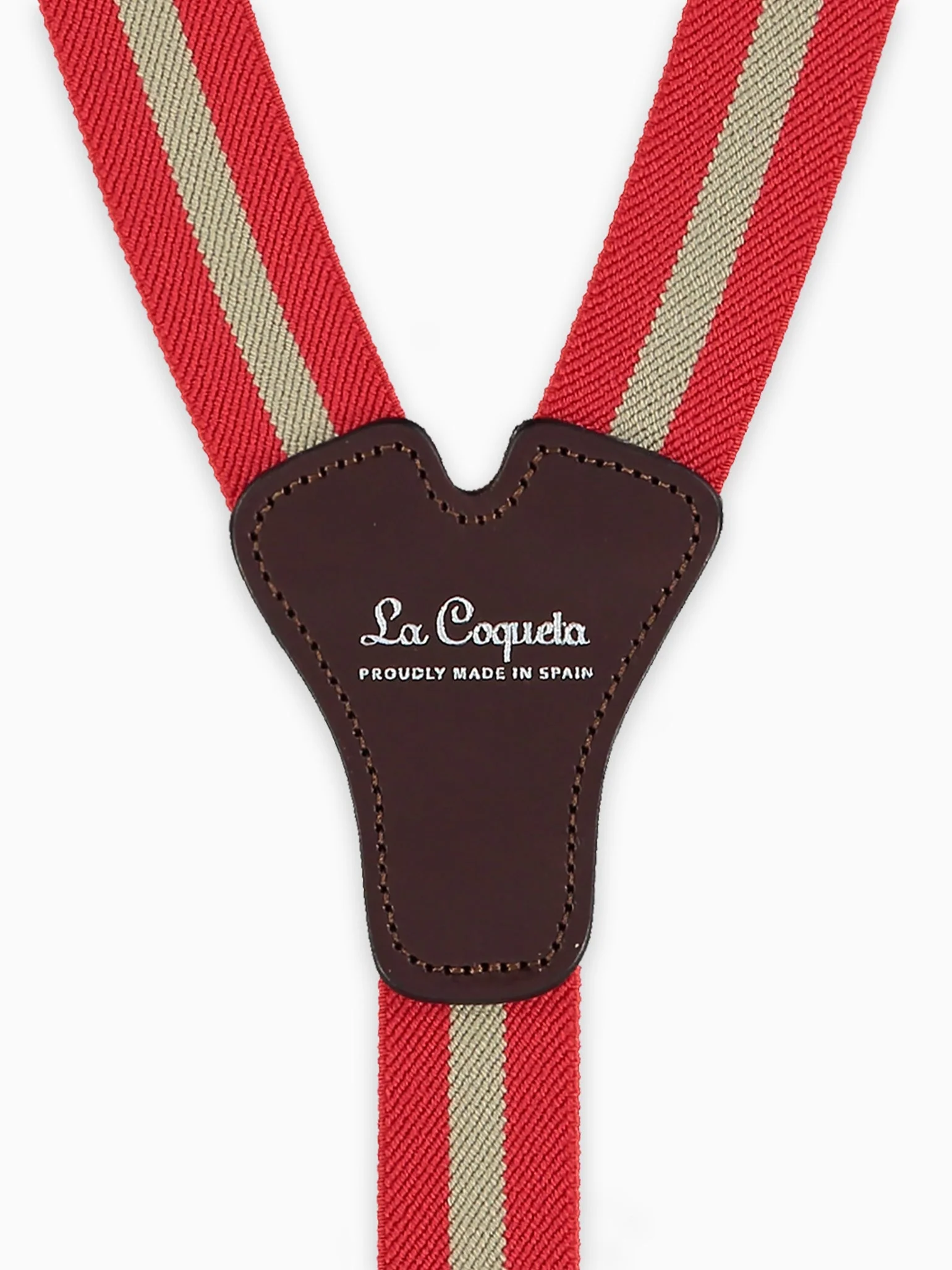 Burgundy/Beige Striped Boy Braces - Image 3