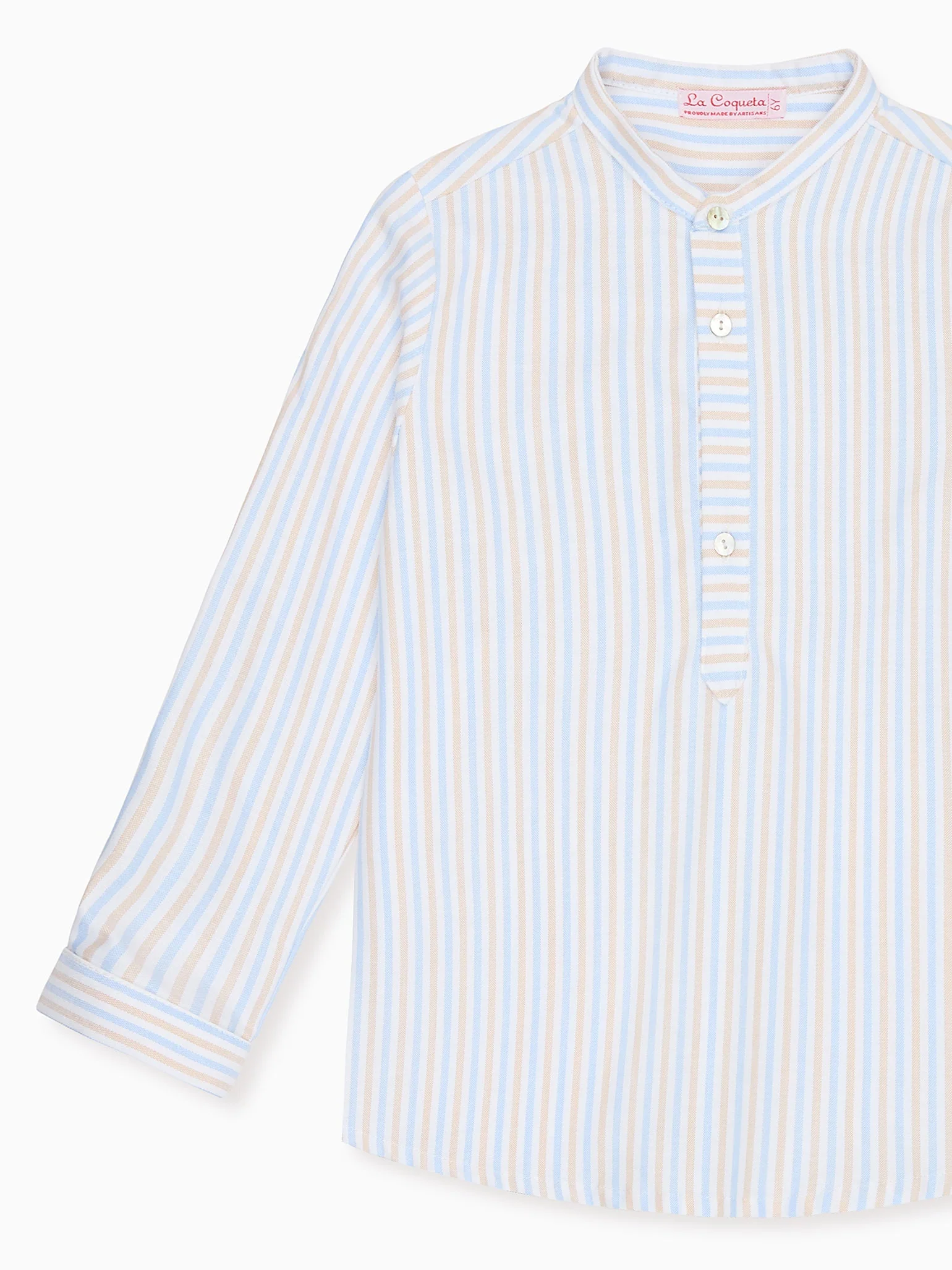 Caramel Stripe Jazmin Long Sleeve Boy Shirt - Image 3
