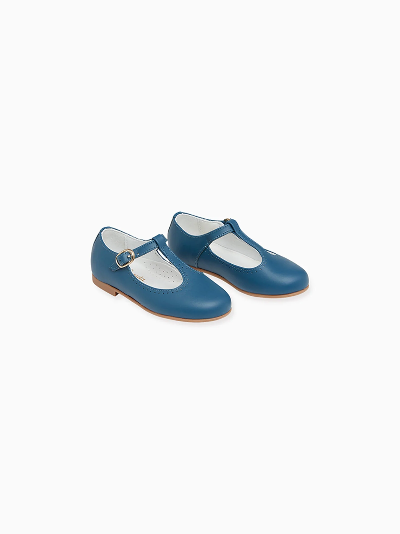 Cobalt Leather Girl T-Bar Shoes - Image 4