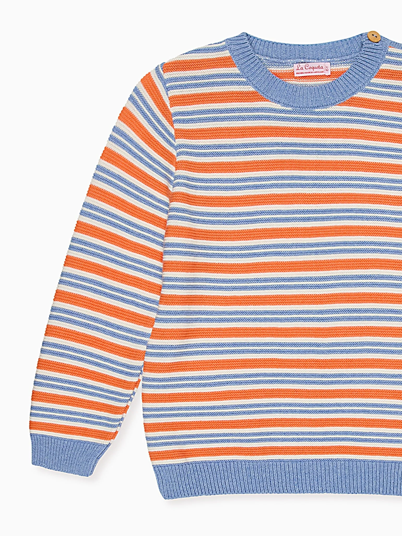 Coral Stripe Bromo Cotton Boy Jumper - Image 3