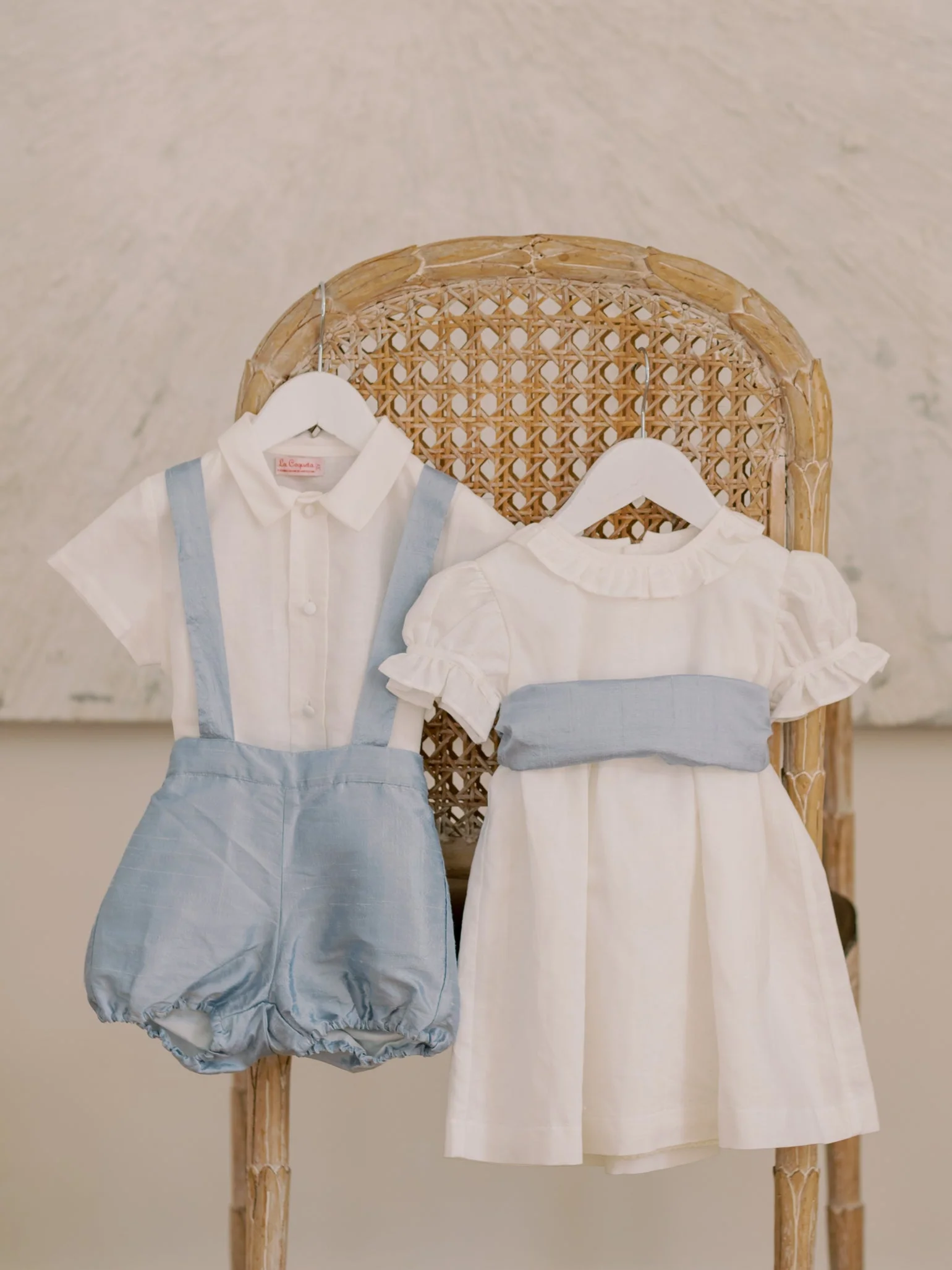 Light Blue Aliso Ceremony Silk Baby Boy Set - Image 7