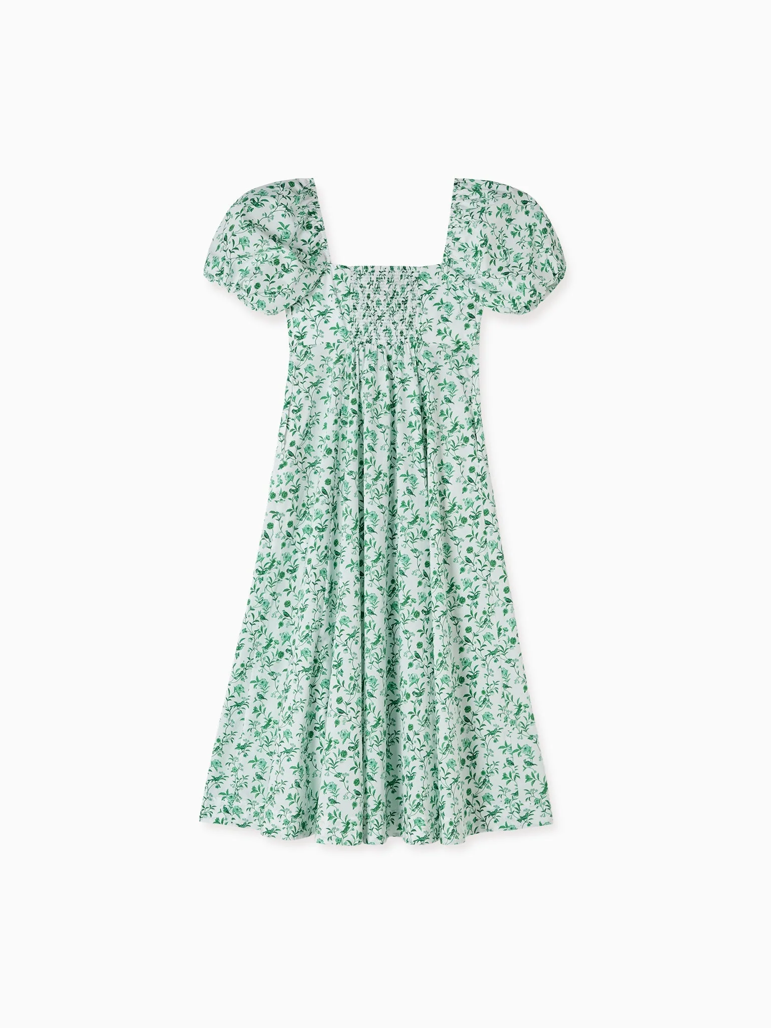 Hill House Home X La Coqueta Green Bird Floral Women Matilda Dress - Image 5
