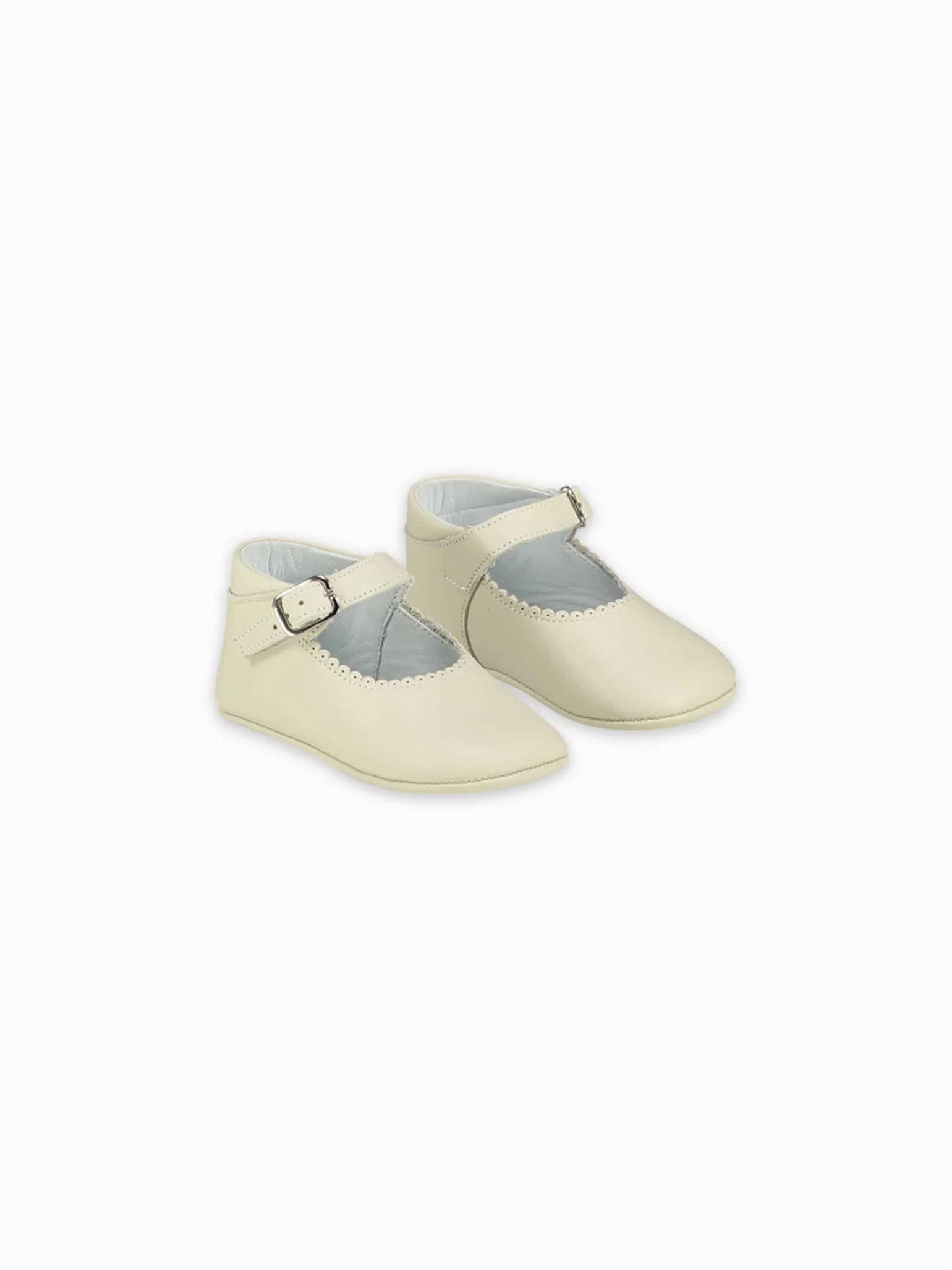 Ivory Leather Baby Mary Jane Shoes - Image 3
