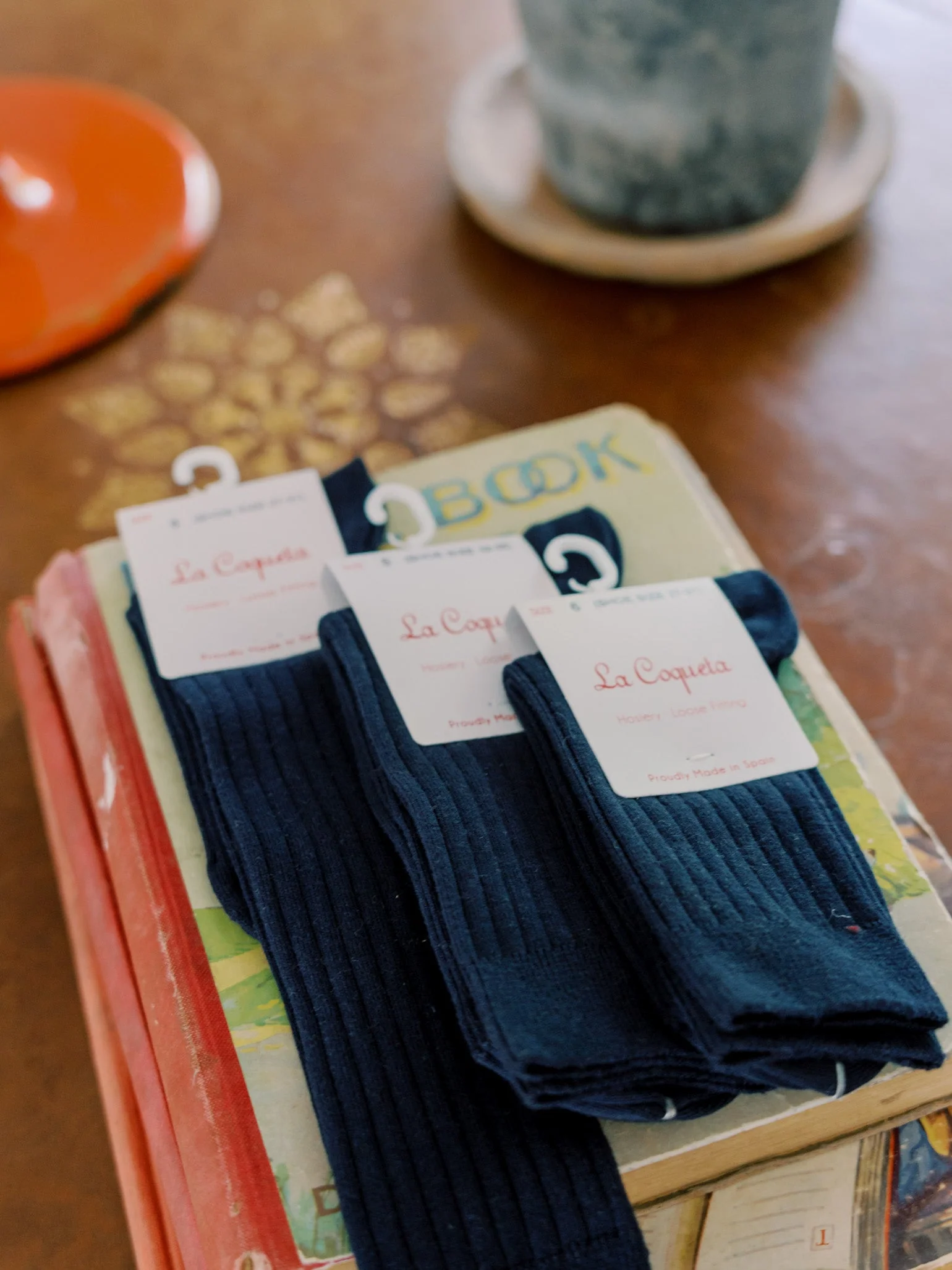 Navy Blue Ribbed Knee High Kids Socks - Image 6