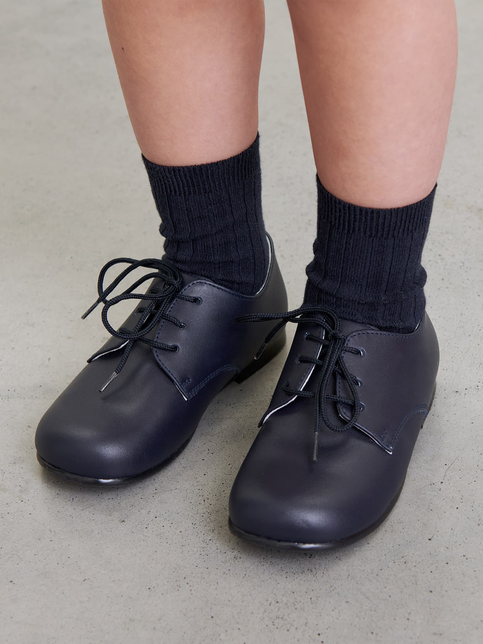Navy Leather Toddler Inglesito Ceremony Shoes - Image 3
