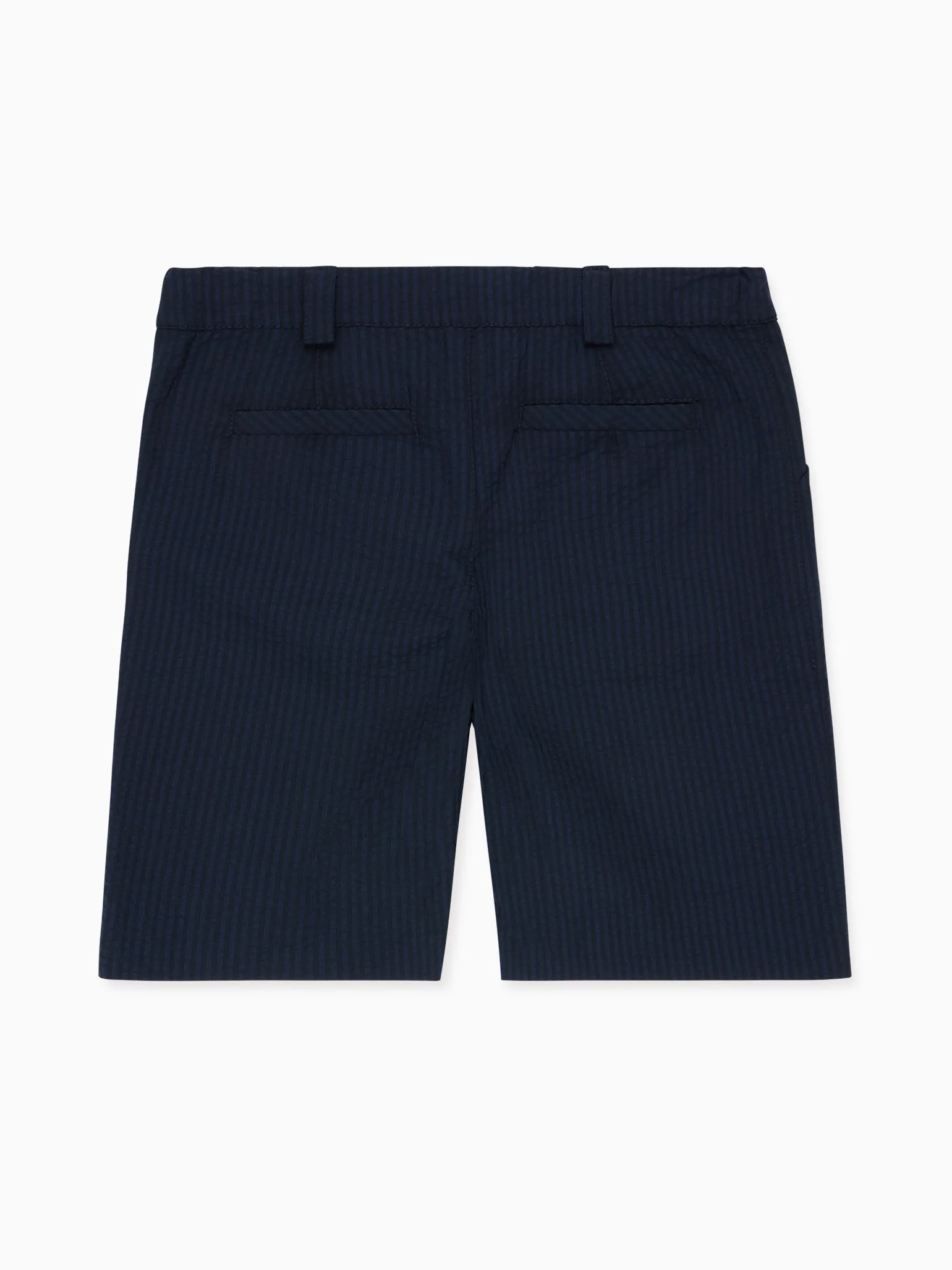 Navy Seersucker Bocusi Boy Chino Shorts - Image 5