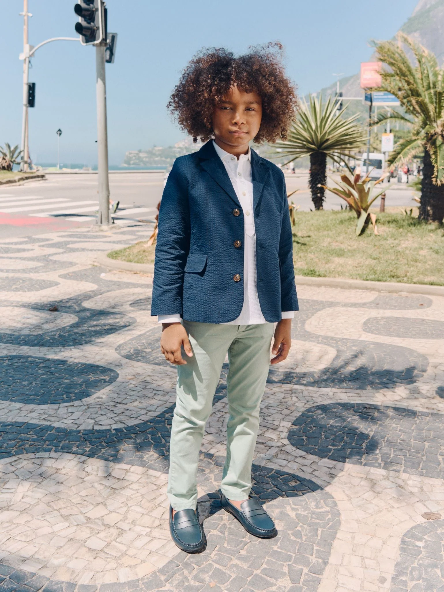 Navy Seersucker Sybil Boy Jacket - Image 3