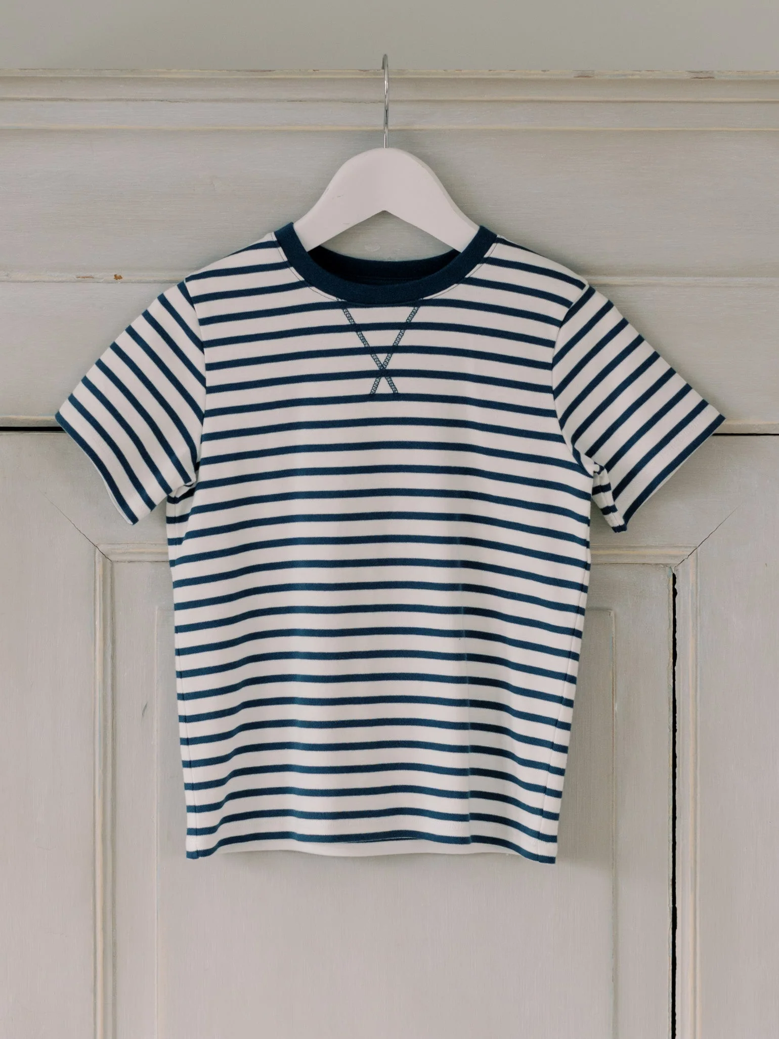 Navy Stripe Arturo Kids Cotton T-Shirt - Image 7