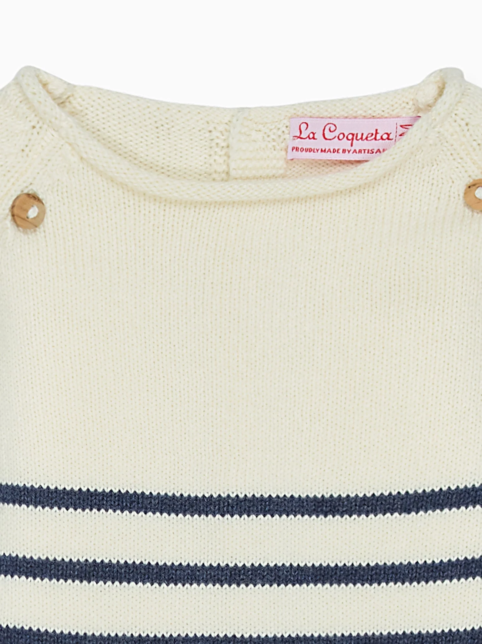 Navy Stripe Monda Cotton Baby Knitted Set - Image 3