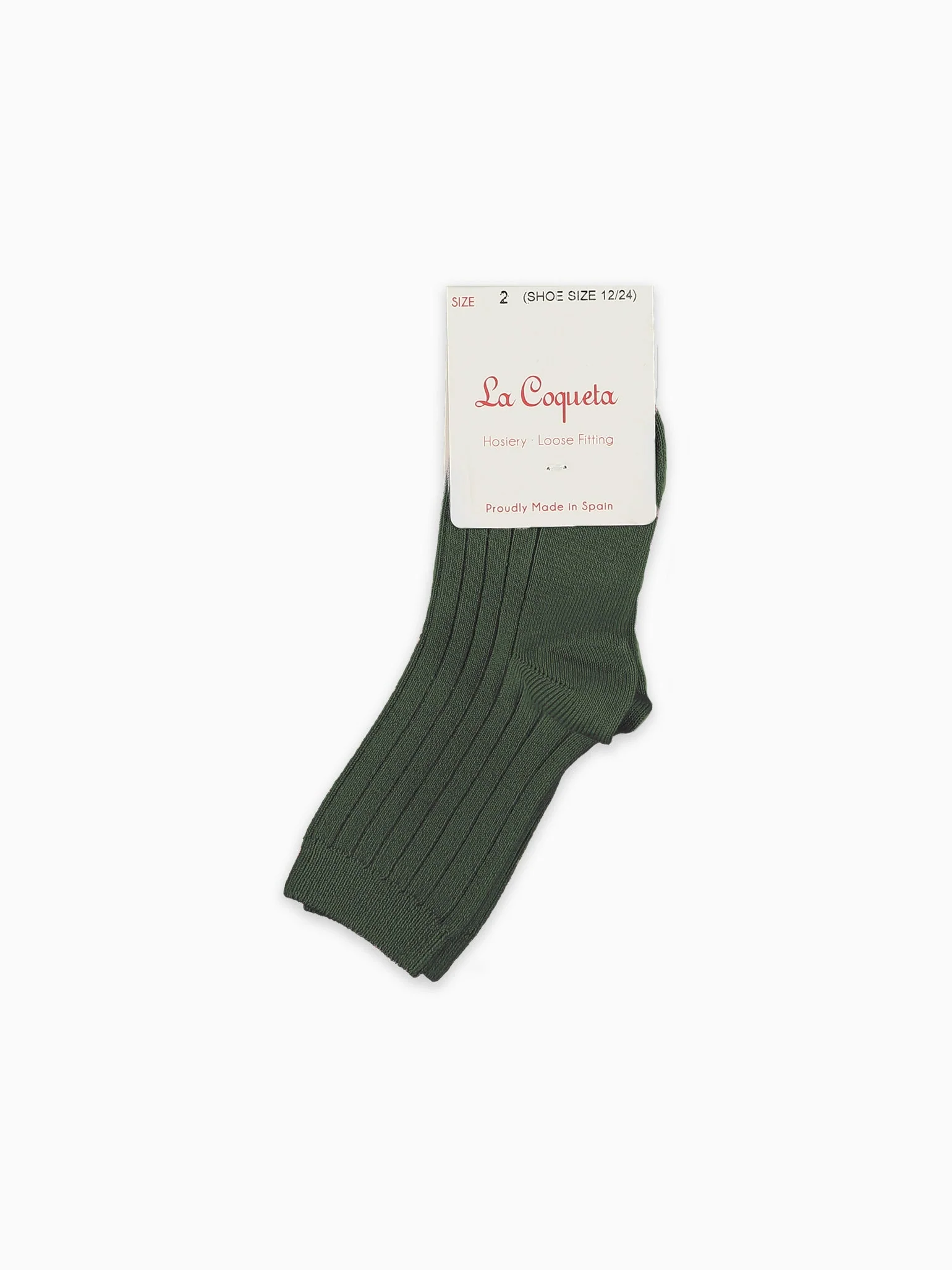 Olive Green Ribbed Short Kids Socks - Image 4