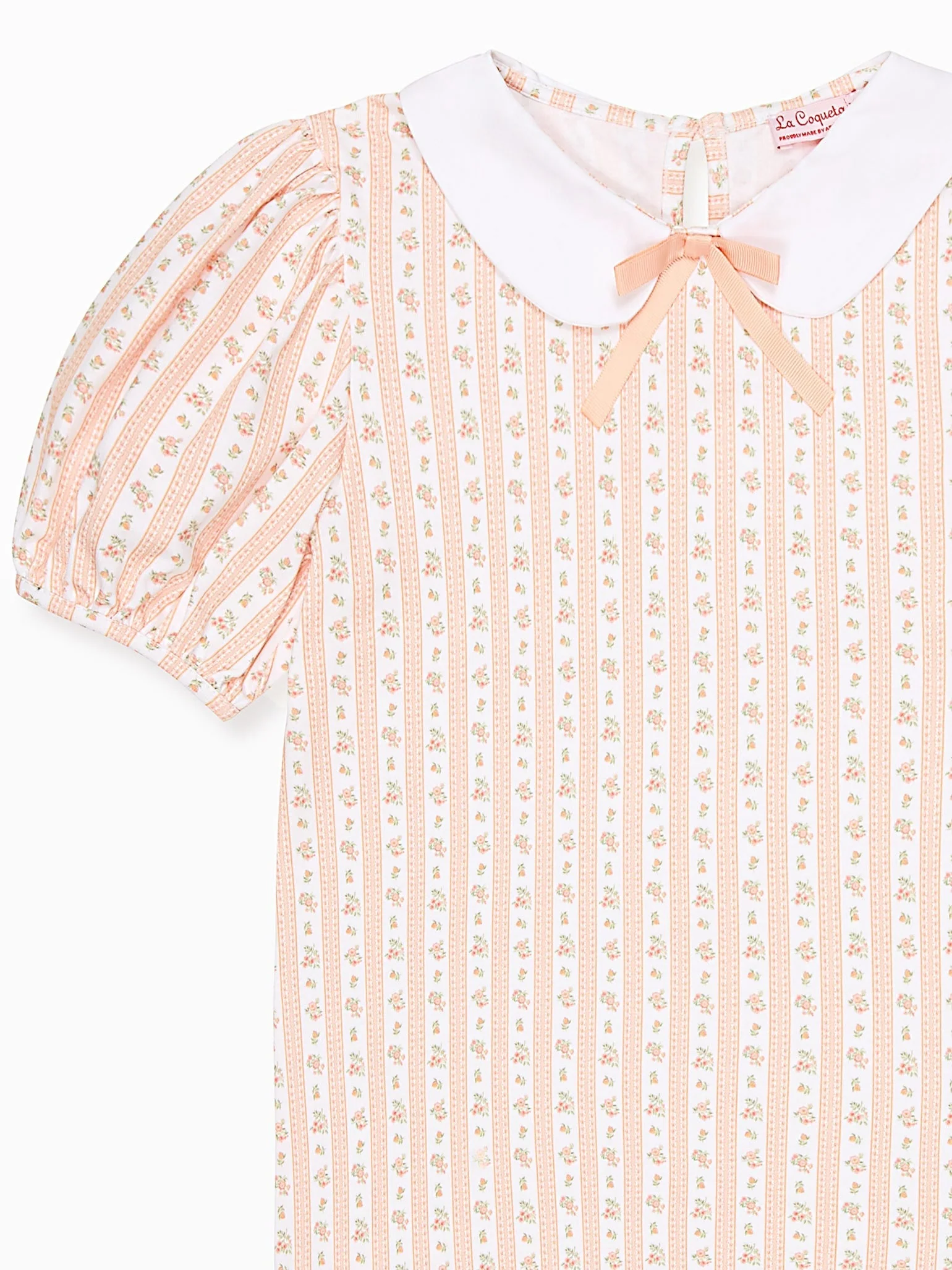 Pink Floral Stripe Anabelle Girl Top - Image 4