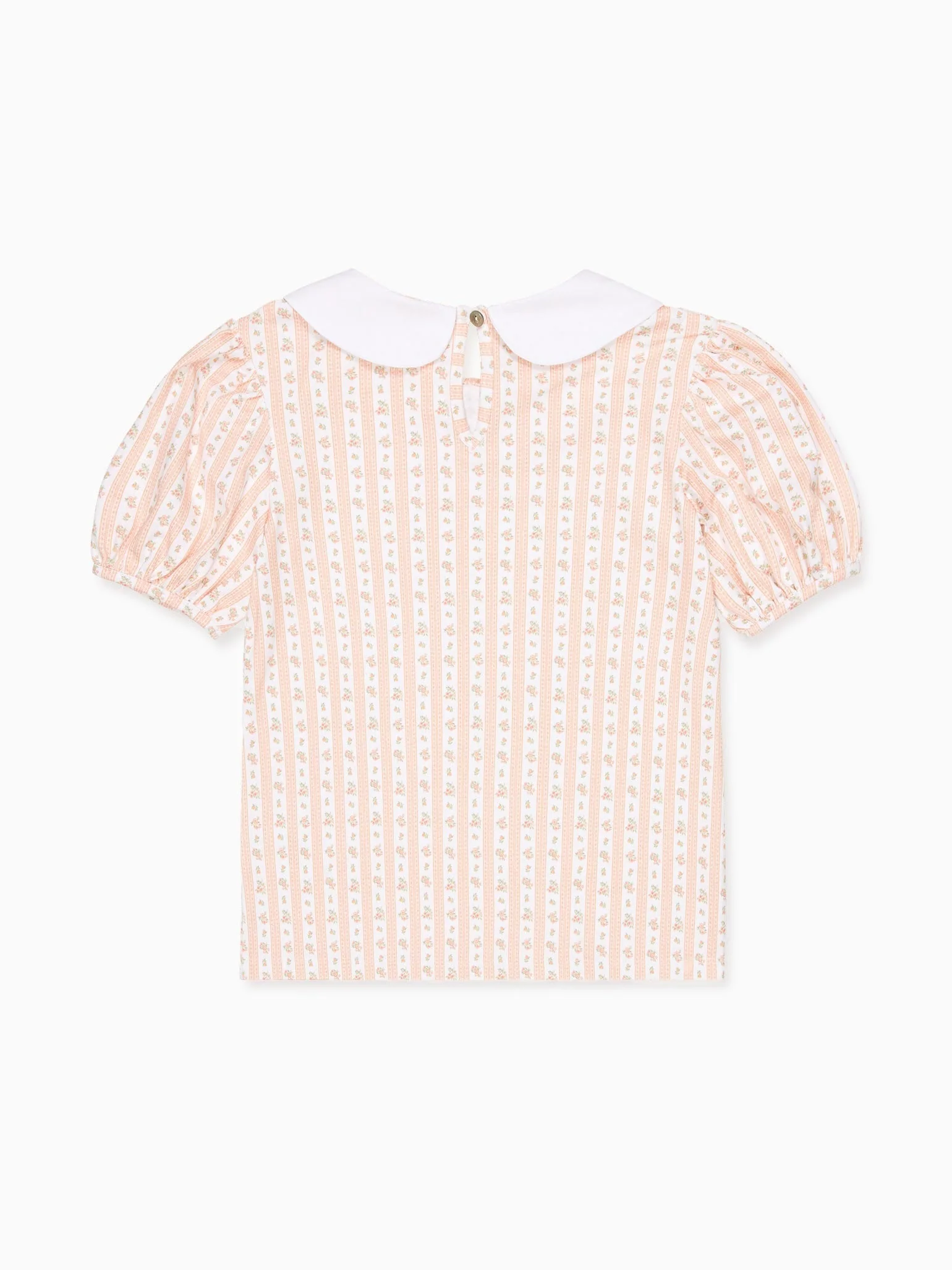 Pink Floral Stripe Anabelle Girl Top - Image 5