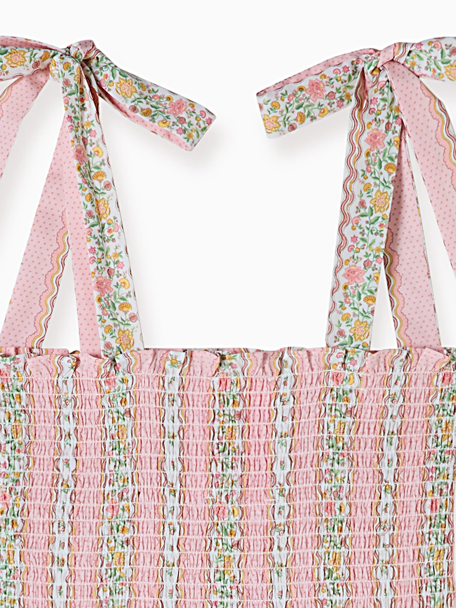 Hill House Home X La Coqueta Pink Floral Stripe Ribbon Women Charlotte Nap Dress - Image 4