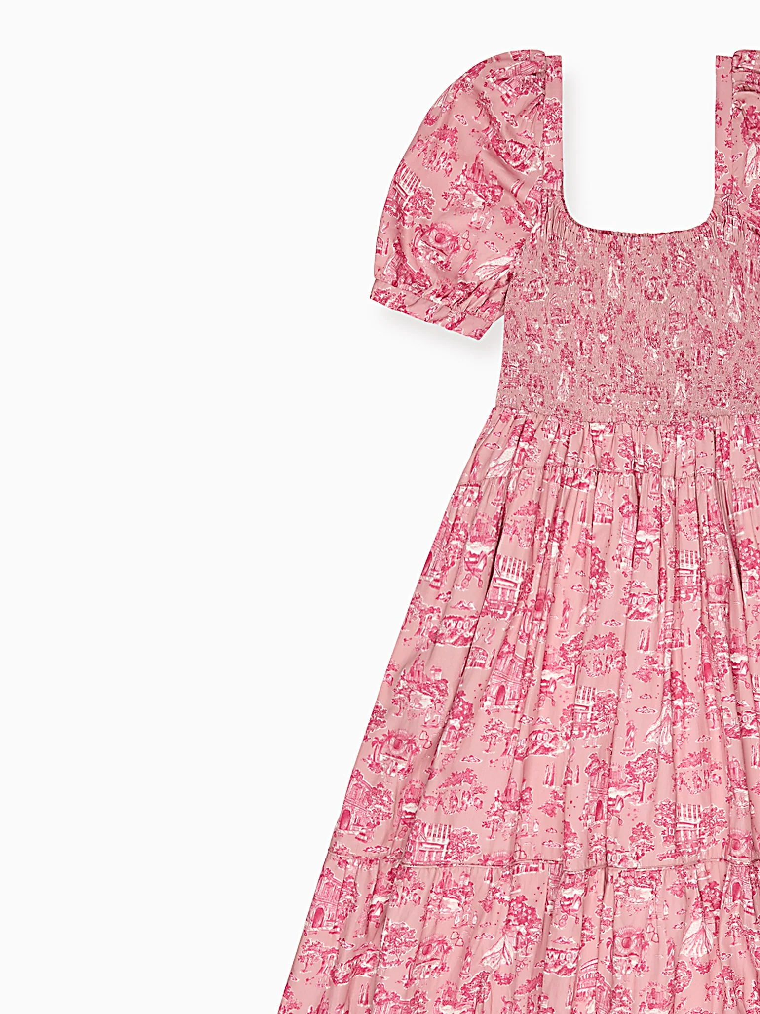 Nicky Hilton x La Coqueta Pink Toile de Jouy London Women Long Dress - Image 4