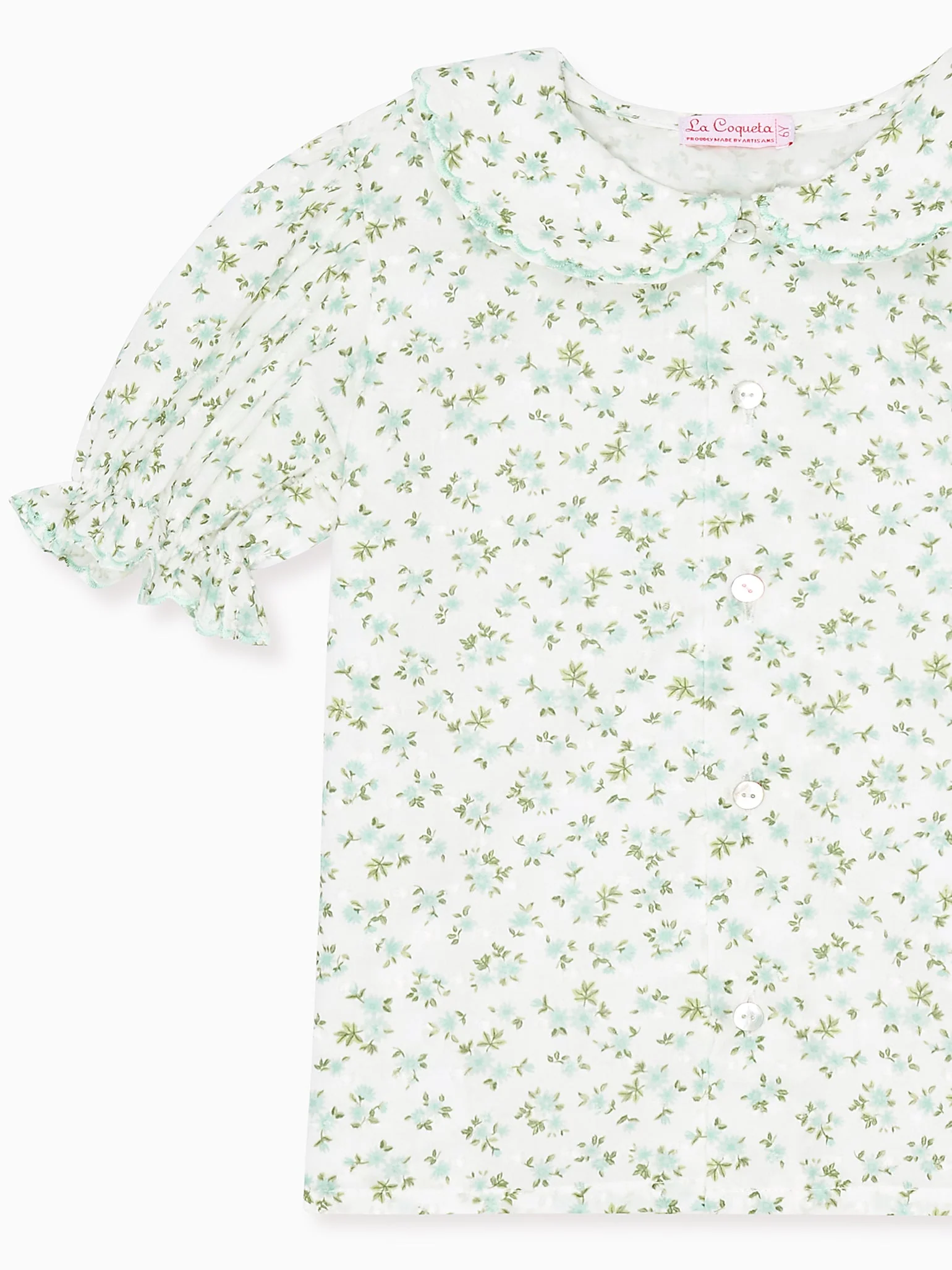 Sage Floral Nieves Girl Shirt - Image 3