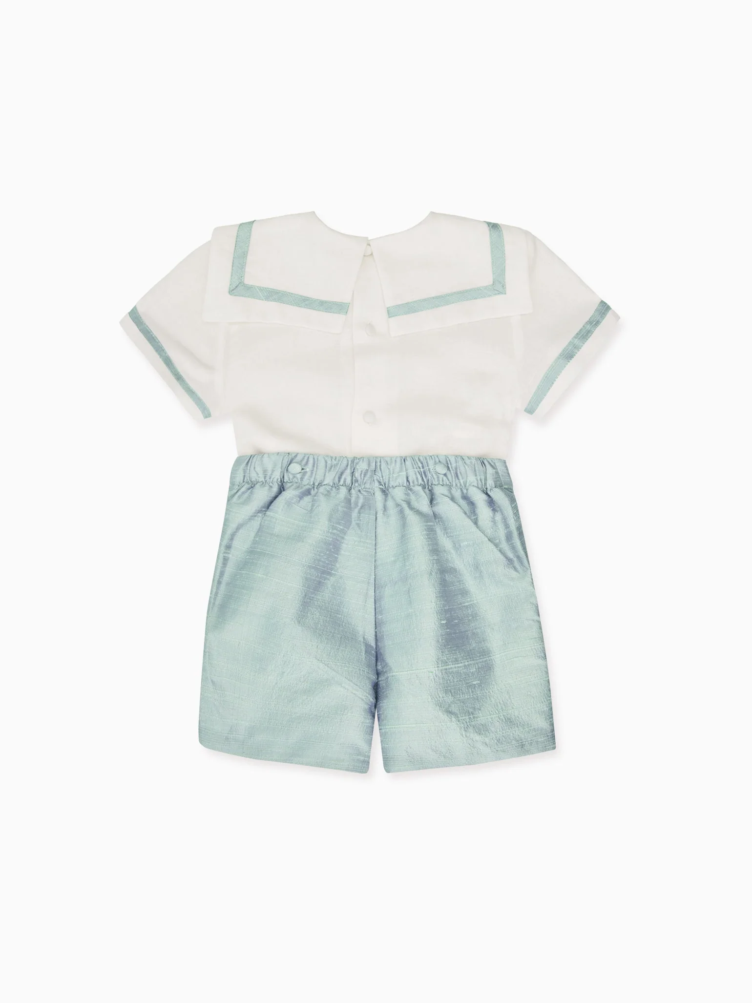 Sage Green Lirio Ceremony Silk Baby Boy Set - Image 5