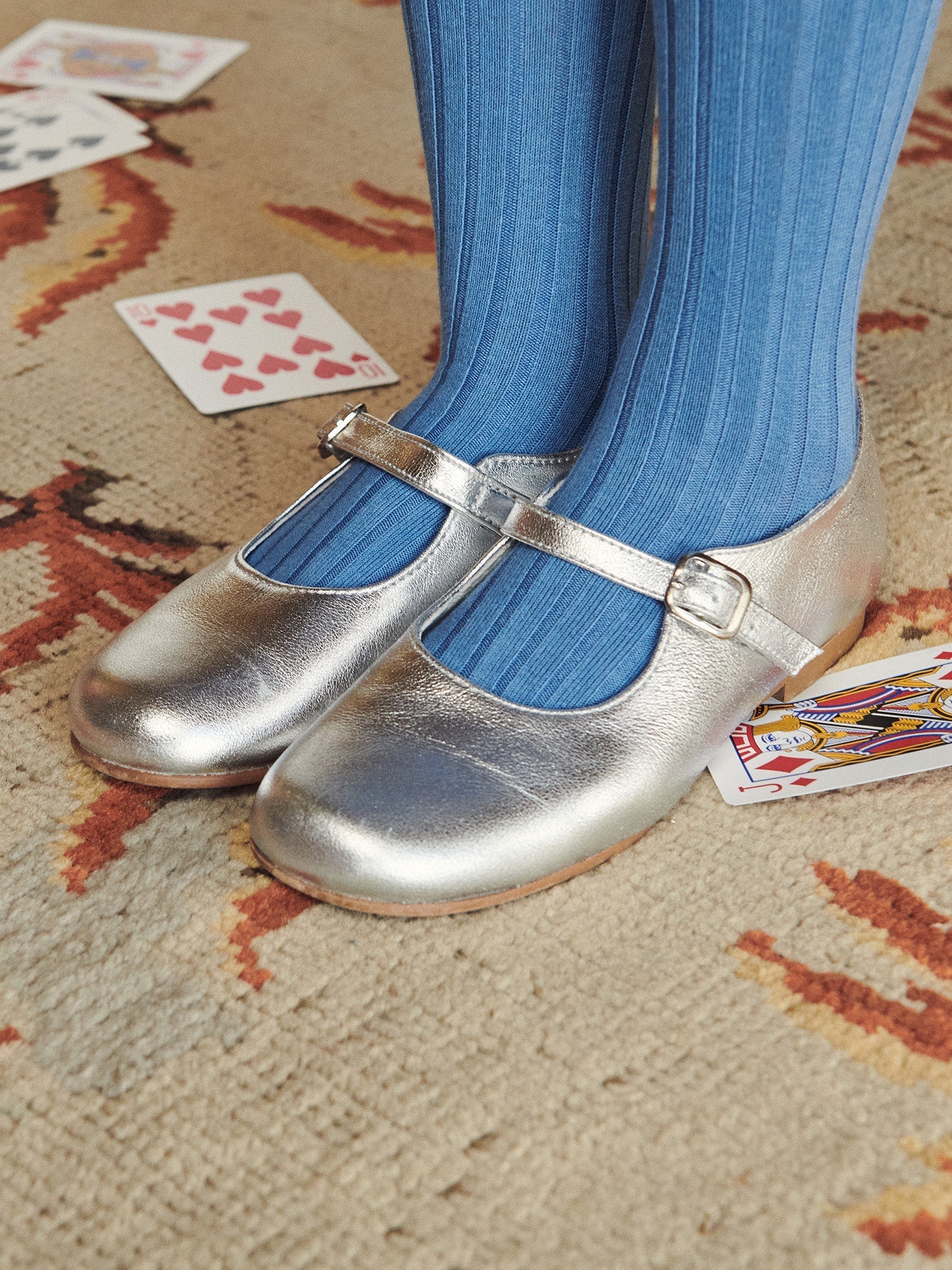 Silver Leather Girl Mary Jane Shoes - Image 6