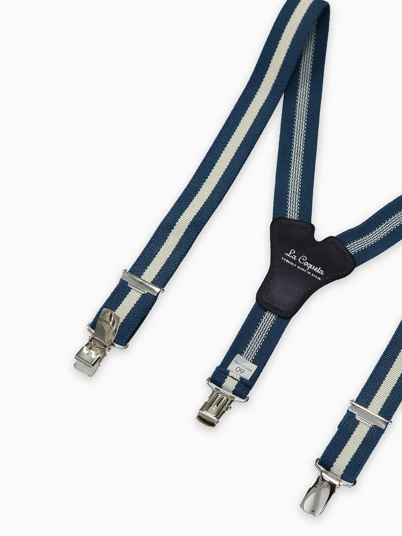 White/Navy Striped Boy Braces - Image 4