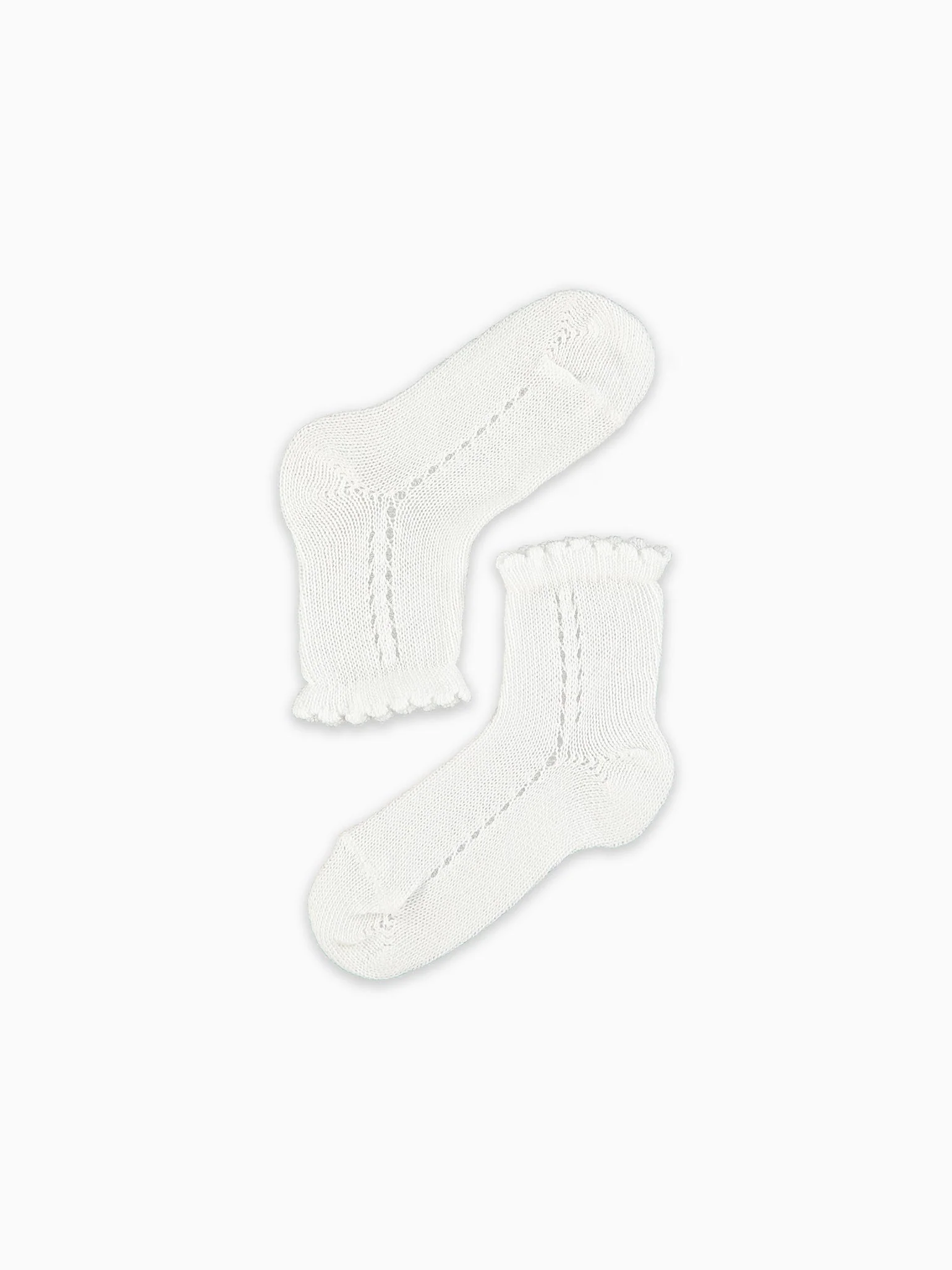White Openwork Short Girl Socks - Image 5