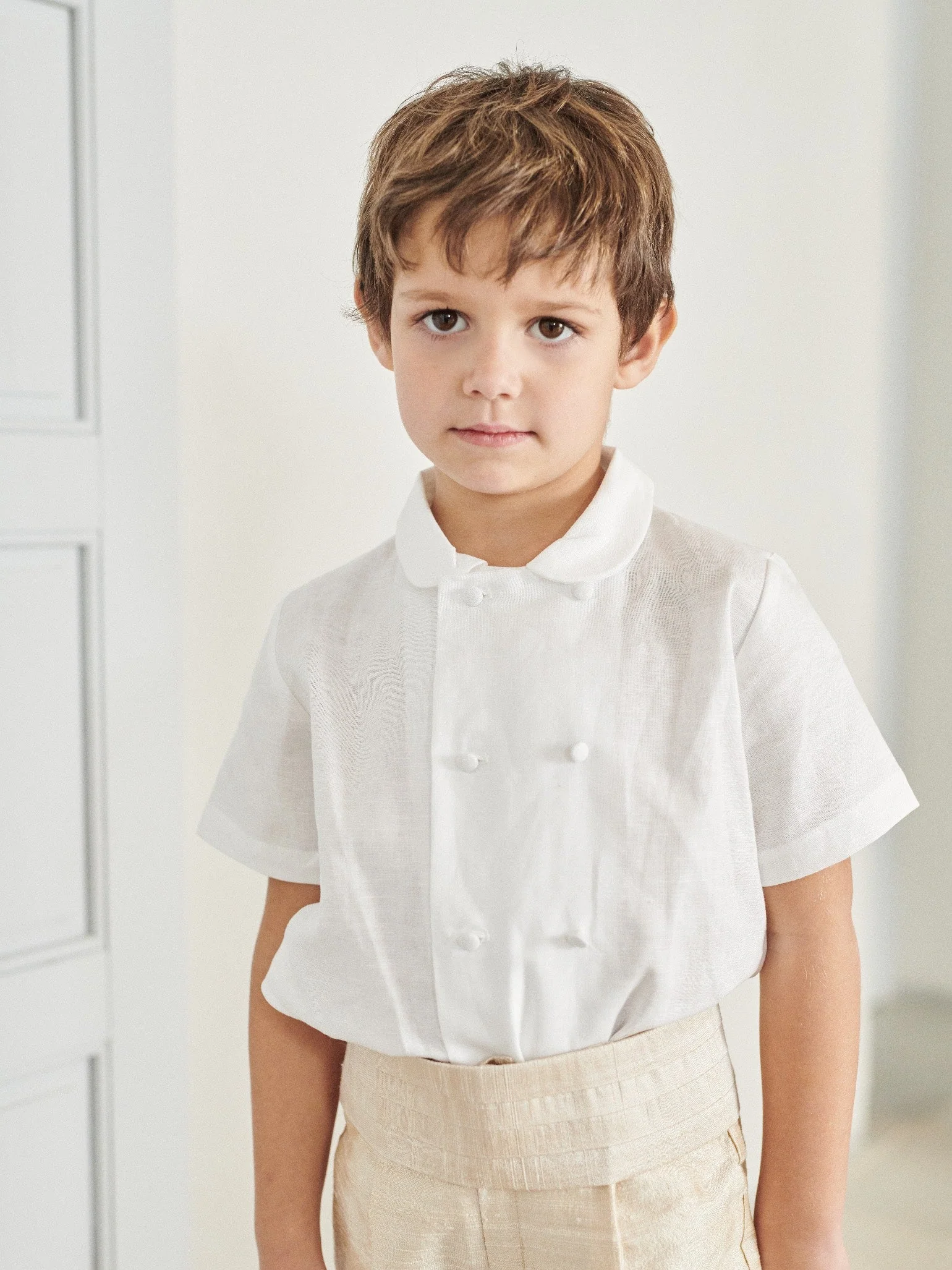 White Toni Ceremony Short Sleeve Boy Shirt - Image 6