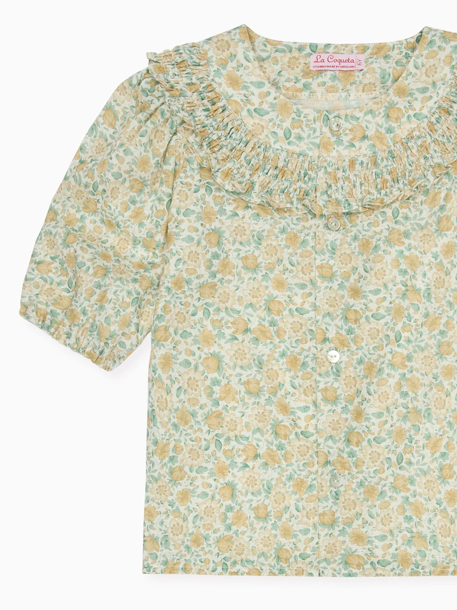 Yellow Floral Violetta Girl Shirt - Image 4